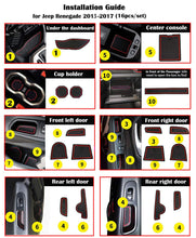 Load image into Gallery viewer, Auovo 16pcs Door Cup Liners for Jeep Renegade 2015-2017
