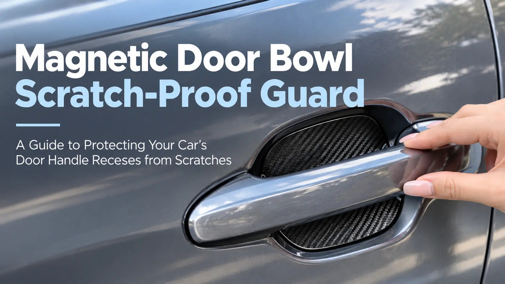 Magnetic Door Bowl Scratch-Proof Guard protecting a car door handle recess from scratches