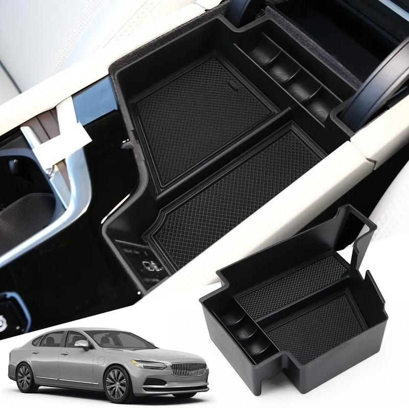 Car Center Console Organizer Tray with Mats for Volvo S90 V90CC XC60 XC90 2017-2025