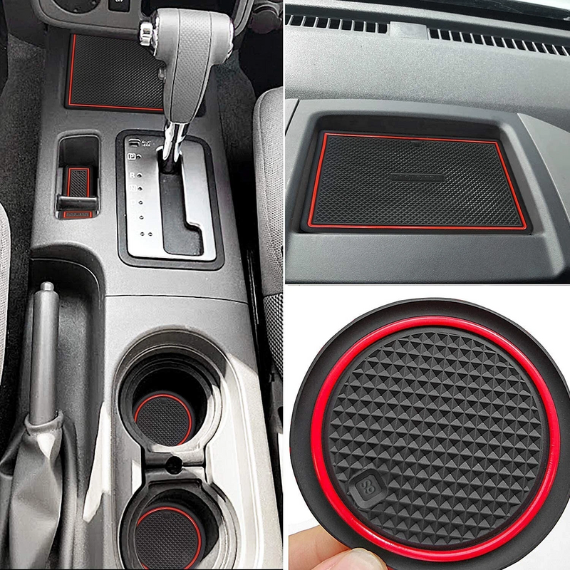 24Pcs Interior Storage Slot Anti-Slip Rubber Liners for 2005-2019 Nissan Frontier Crew Cab