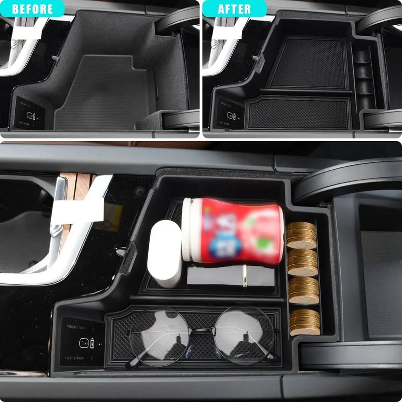 Car Center Console Organizer Tray with Mats for Volvo S90 V90CC XC60 XC90 2017-2025