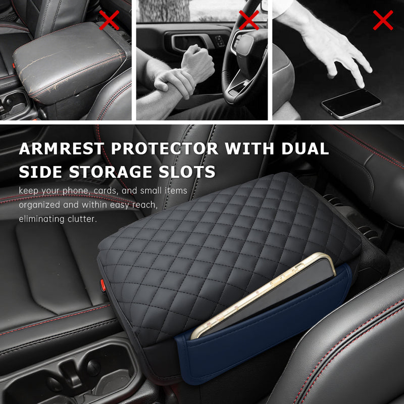 Center Console Armrest Cover with Side Storage for Jeep Wrangler JL JLU & Gladiator JT (2018–2025)