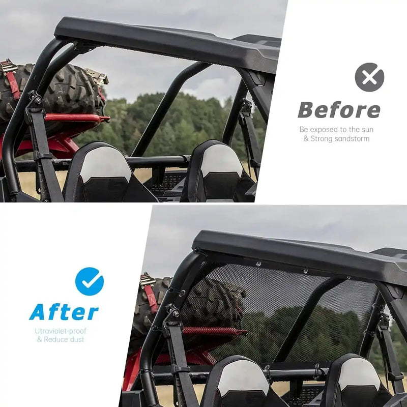 UTV Rear Window Net Mesh Sunshade for Polaris RZR 570 800 1000 900 / Polaris RZR XP Turbo 2022-2015 (2 Seats) / Polaris RZR XP 1000 2021-2014