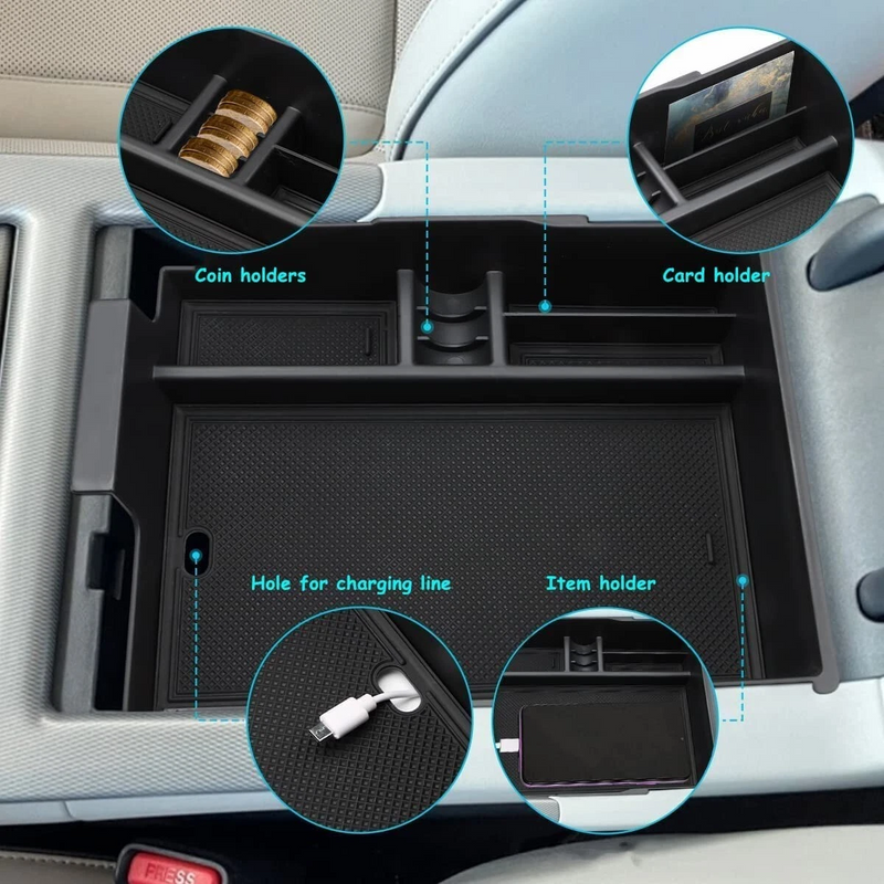 Center Console Organizer Tray with Rubber Mats for 2023-2025 Hyundai Palisade