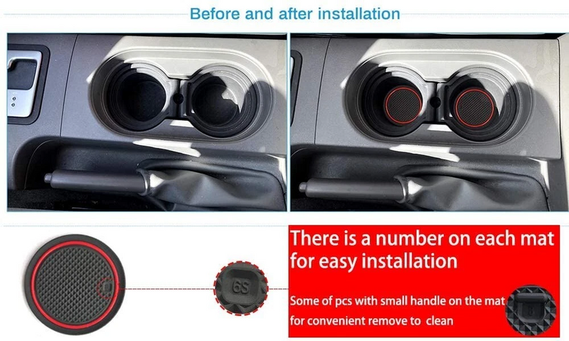 24Pcs Interior Storage Slot Anti-Slip Rubber Liners for 2005-2019 Nissan Frontier Crew Cab