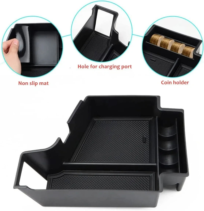 Car Center Console Organizer Tray with Mats for Volvo S90 V90CC XC60 XC90 2017-2025