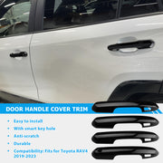 Exterior overall mounting effect of door handle trim on Toyota RAV4 car body