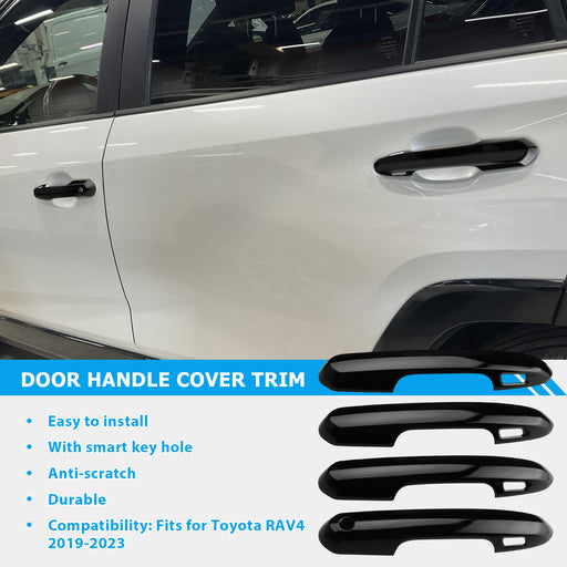 Exterior overall mounting effect of door handle trim on Toyota RAV4 car body
