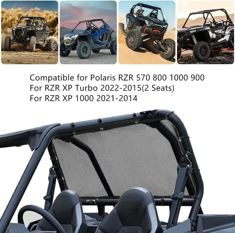 UTV Rear Window Net Mesh Sunshade for Polaris RZR 570 800 1000 900 / Polaris RZR XP Turbo 2022-2015 (2 Seats) / Polaris RZR XP 1000 2021-2014