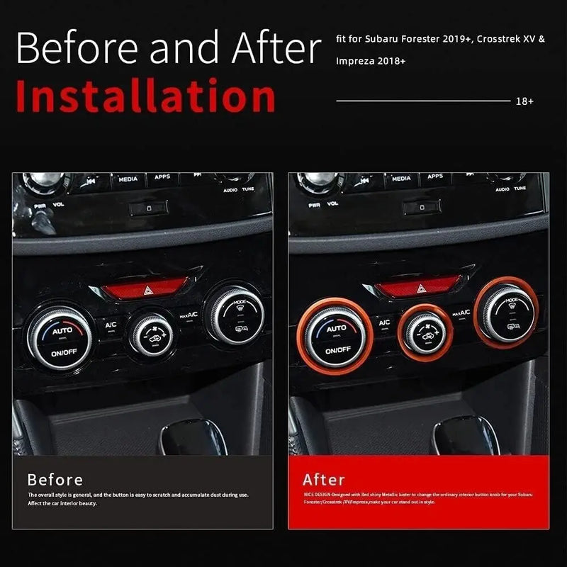 Car air condition knob decorative rings for Subaru Forester and Subaru Crosstrek XV and Subaru Impreza