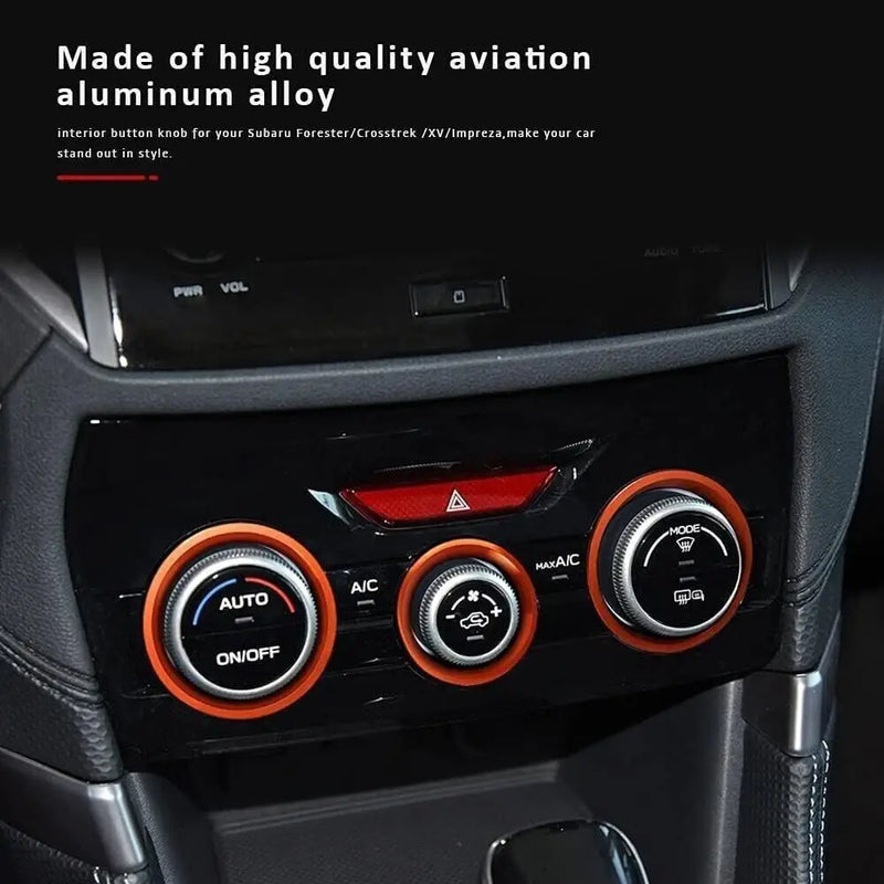 Car air condition knob decorative rings for Subaru Forester and Subaru Crosstrek XV and Subaru Impreza