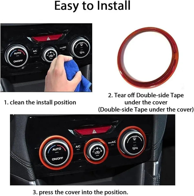 Car air condition knob decorative rings for Subaru Forester and Subaru Crosstrek XV and Subaru Impreza