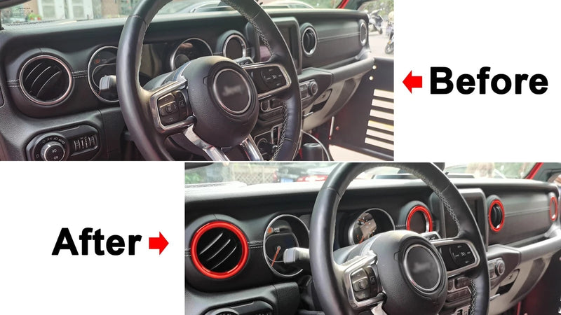 Car Air Conditioner Vent Rings for Wrangler JL and Gladiator JT