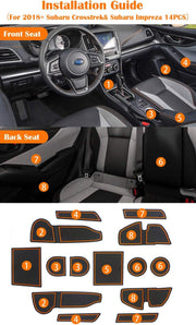Car door slot mats for Subaru Crosstrek and Subaru Impreza