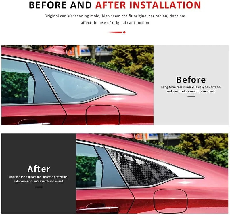 Car Rear Side Window Louvers for Honda accord 2018 2019 2020 2021 2022