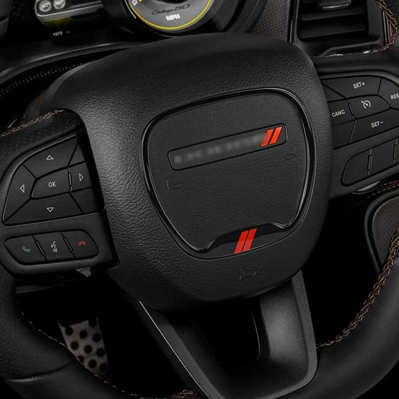 Car Steering Wheel Cover Trim Black for Dodge Challenger 2015-2023
