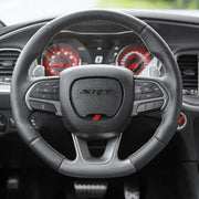 Car Steering Wheel Cover Trim Black for Dodge Challenger 2015-2023