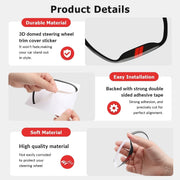 Car Steering Wheel Cover Trim Black for Dodge Challenger 2015-2023