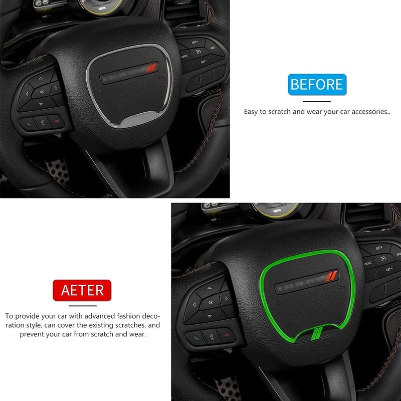 Car Steering Wheel Trim Cover for Dodge Challenger 2015-2023