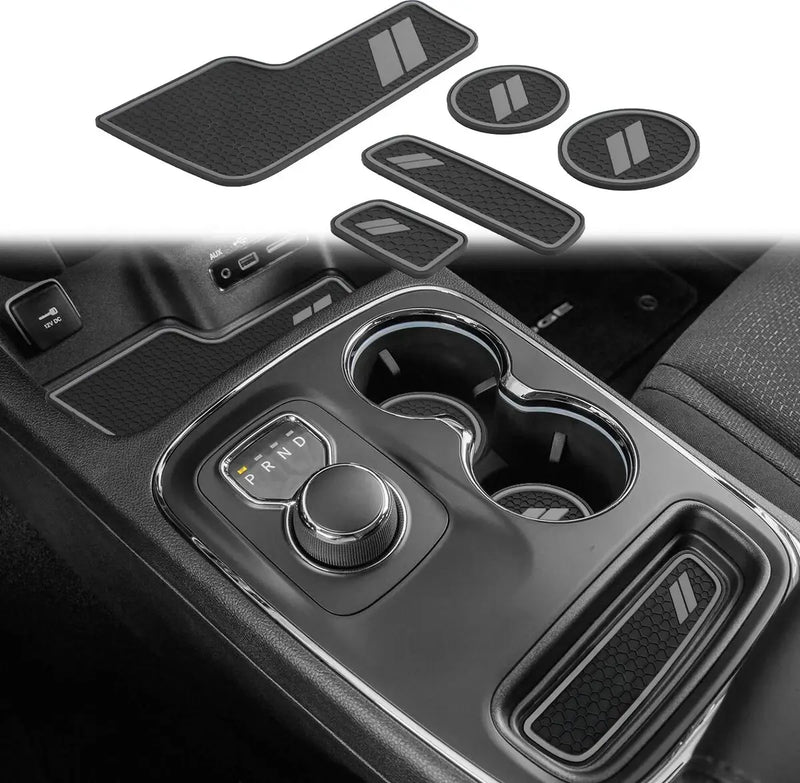 Cup Holder Liner Insert Mats grey for Dodge Durango