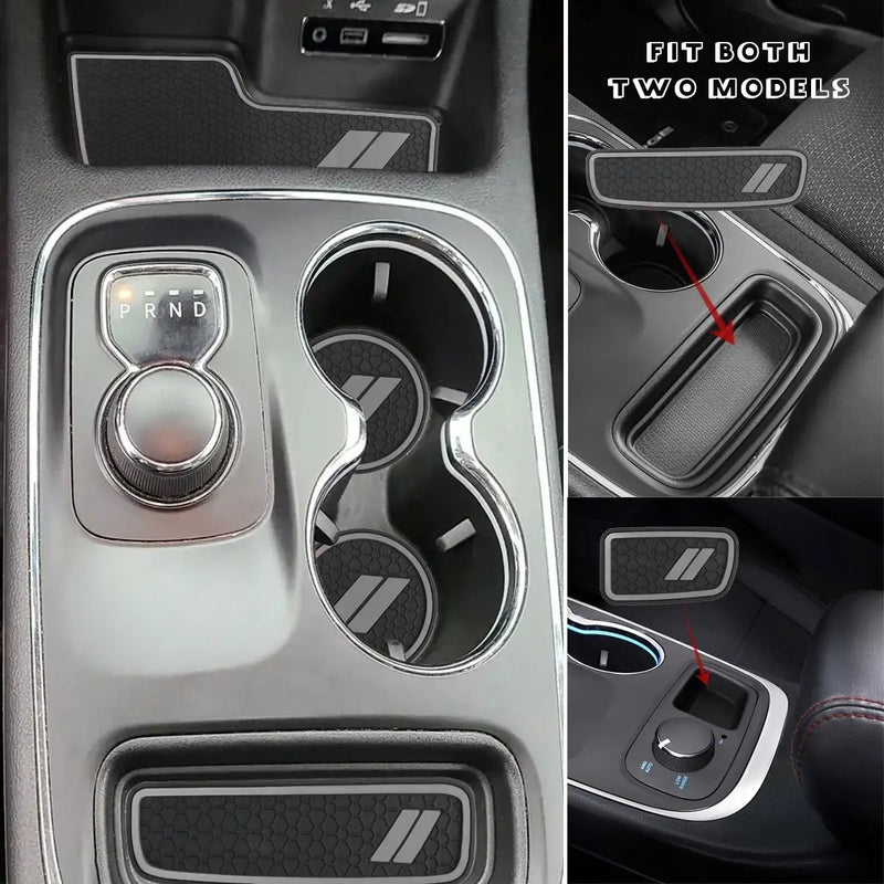 Cup Holder Liner Insert Mats grey for Dodge Durango