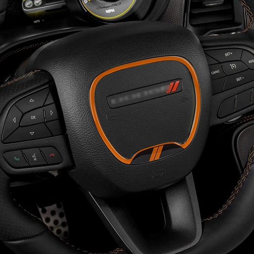 Orange Car Steering Wheel Decorative Cover for Dodge Charger and Dodge Challenger