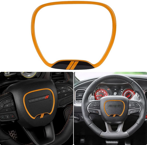 Orange Car Steering Wheel Decorative Cover for Dodge Charger and Dodge Challenger