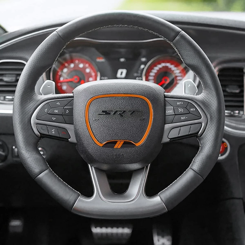 Orange Car Steering Wheel Decorative Cover for Dodge Charger and Dodge Challenger