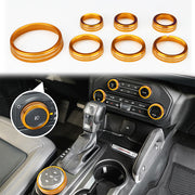AC audio knob switch covers for Ford Bronco made of aviation-grade aluminum interior trim