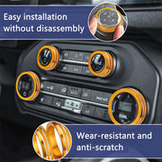 AC audio knob switch covers for Ford Bronco made of aviation-grade aluminum interior trim