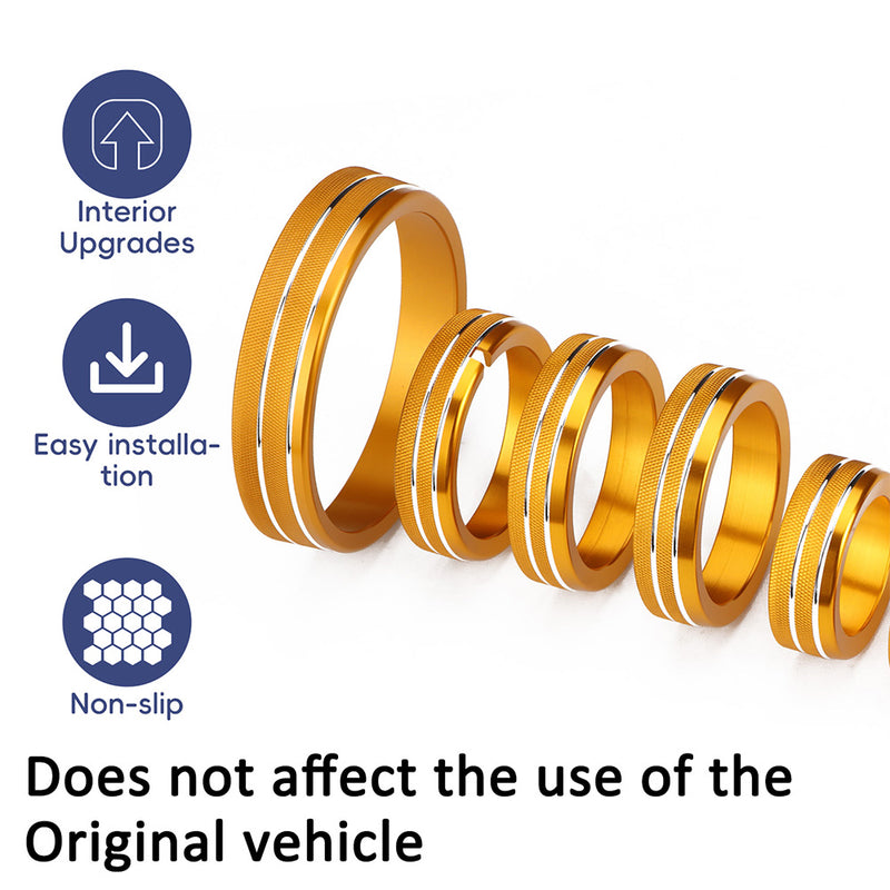 AC audio knob switch covers for Ford Bronco made of aviation-grade aluminum interior trim