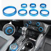 AC audio knob switch covers for Ford Bronco made of aviation-grade aluminum interior trim