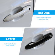 Before and after comparison of scratch protection with Toyota door handle trim installed