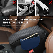 PU leather armrest cover installed on Ford Bronco Sport center console 2021–2025