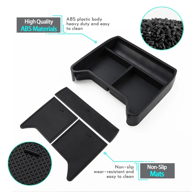 Car center console organizer tray with anti slip mats for VW ID4 2021 2022