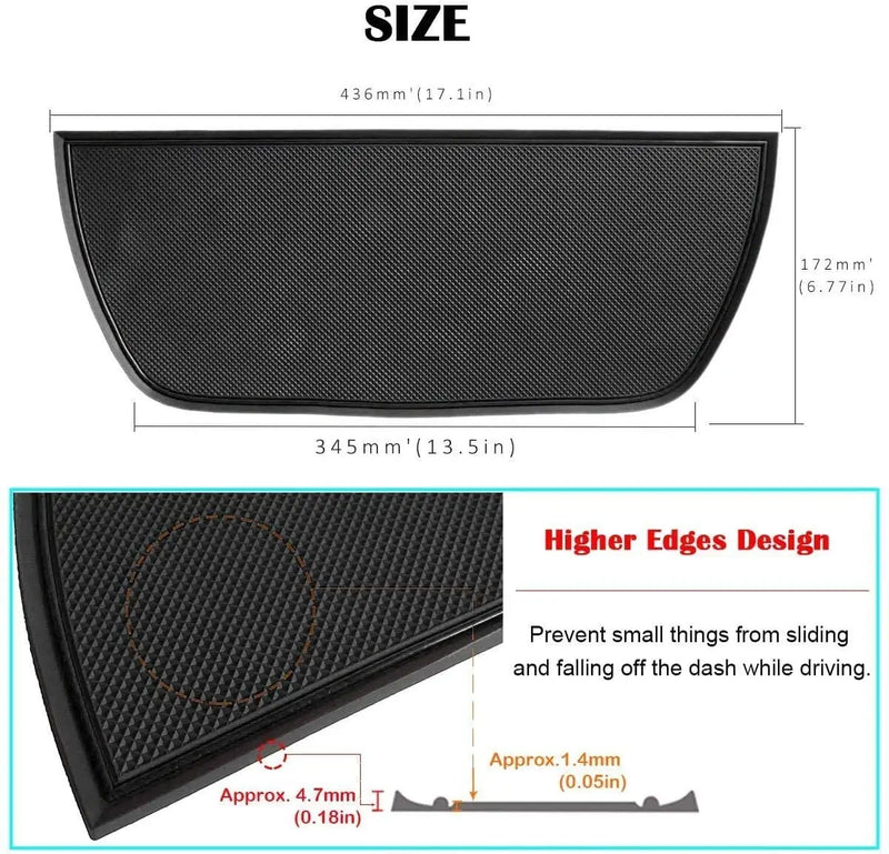 Car dashboard mat liner for Dodge Ram 1500/2500/3500 2011 2012 2013 2014 2015 2016 2017 2018