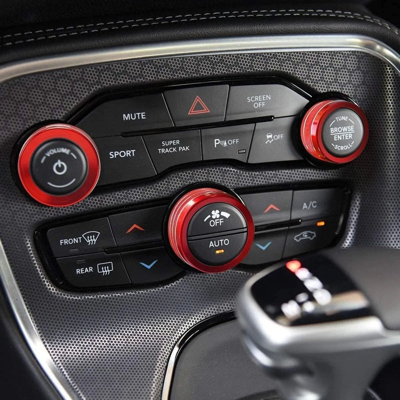 Car anti dust mats & switch knob decorative covers for Dodge Charger 2015-2023
