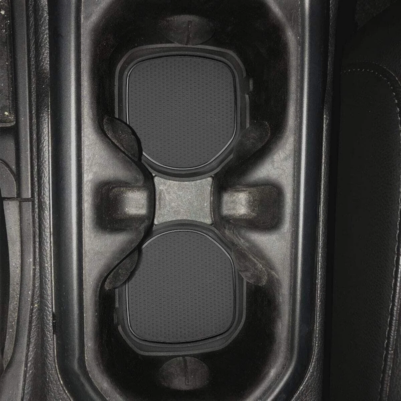Finished silicone coaster fitted inside vehicle rear cup slot of Wrangler JL JLU and Gladiator JT