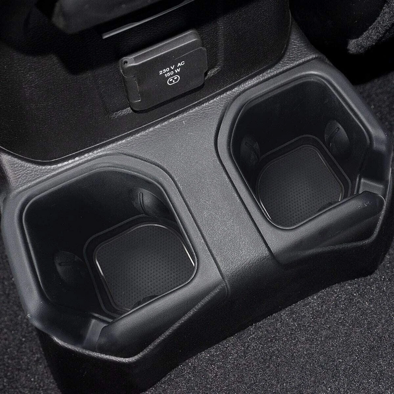 Finished silicone coaster fitted inside vehicle rear cup slot of Wrangler JL JLU and Gladiator JT