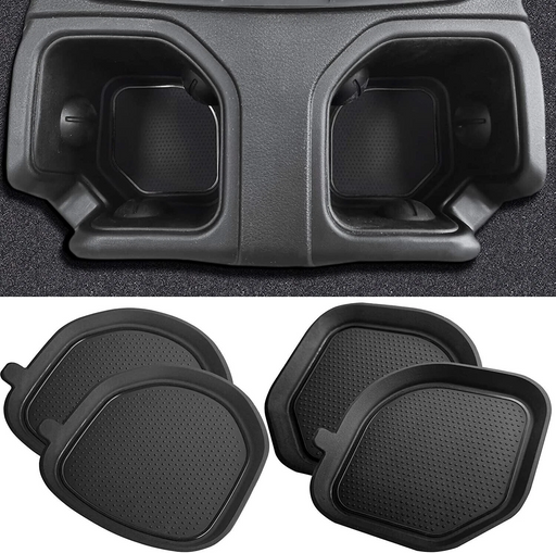 4pcs black silicone rear cup holder inserts for Jeep Wrangler JL Gladiator JT