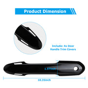 Dimension drawing of glossy black door handle trim covers for Toyota RAV4 & Highlander