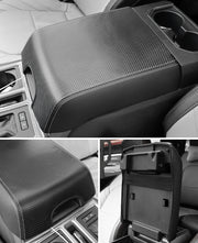 Installed center console armrest cover for Ford F150 truck interior