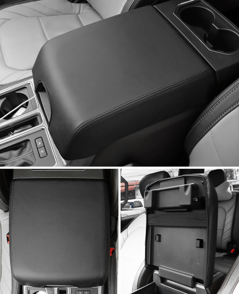Installed armrest cover for Ford F150 center console armrest 2015-2020