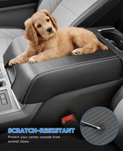 Protective armrest cover for Ford F150 center console against scratches and spills