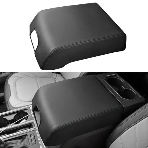 Center console cover for Ford F150 2015-2020 with black stitches