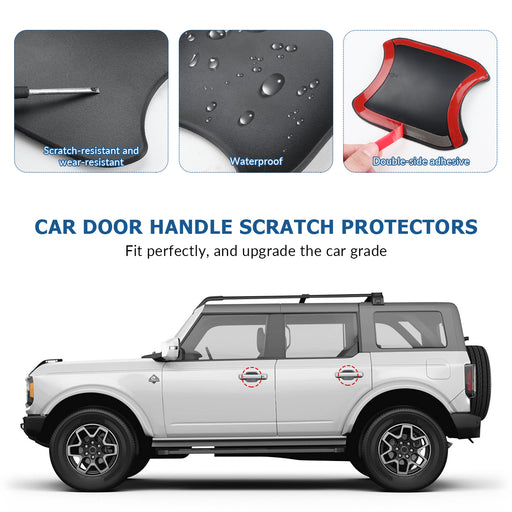 ABS matte black door handle bowl cover texture for Ford Bronco