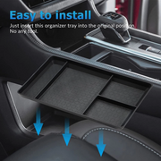 Easy installation demonstration for Nissan Pathfinder lower storage tray, no tools required