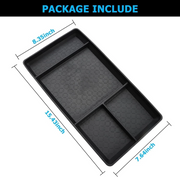 Overall dimension measurement drawing of Nissan Pathfinder lower center console tray