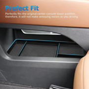 Storage tray fitted into lower center console of Nissan Pathfinder