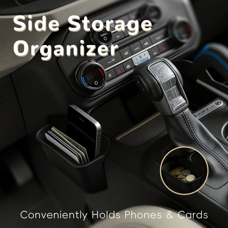Shifter Storage Box for Ford Bronco 2021-2025, custom-fit organizer for 4/2-door automatic transmission, keeps essentials organized and within easy reach, durable and easy to install, not compatible with Bronco Sport